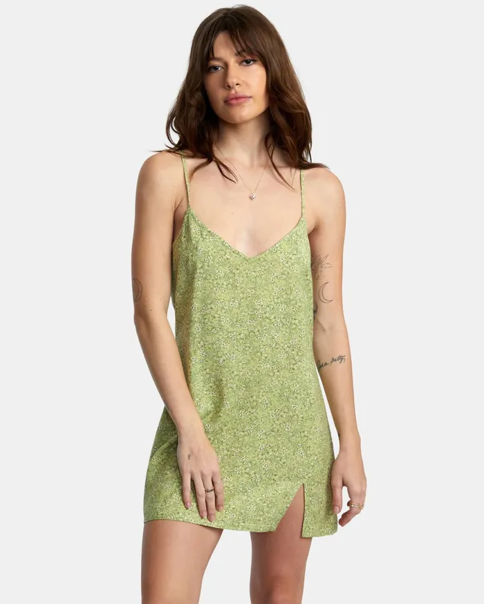 RVCA Dresses Rompers Slip Up Mini Dress Fern 8211 Women