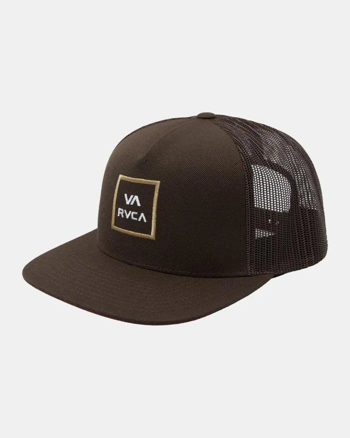 RVCA Hats Beanies VA All The Way Trucker Hat Chocolate 8211 Men