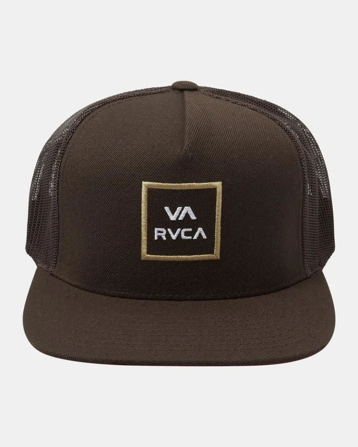 RVCA Hats Beanies VA All The Way Trucker Hat Chocolate 8211 Men