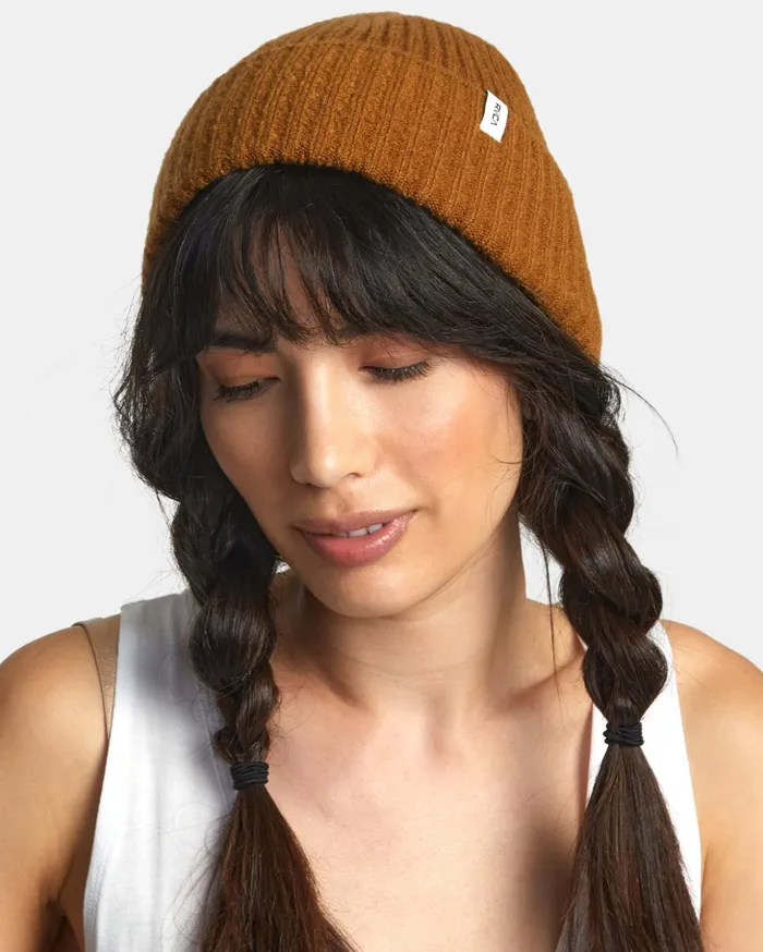 RVCA Hats Warm Eyes Beanie Workwear Brown 8211 Women