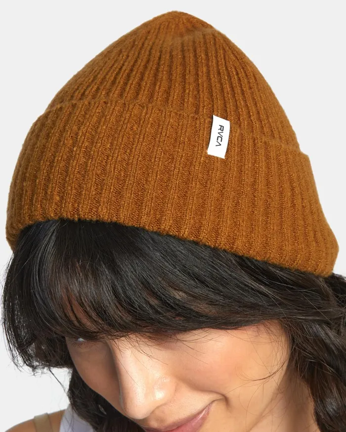 RVCA Hats Warm Eyes Beanie Workwear Brown 8211 Women