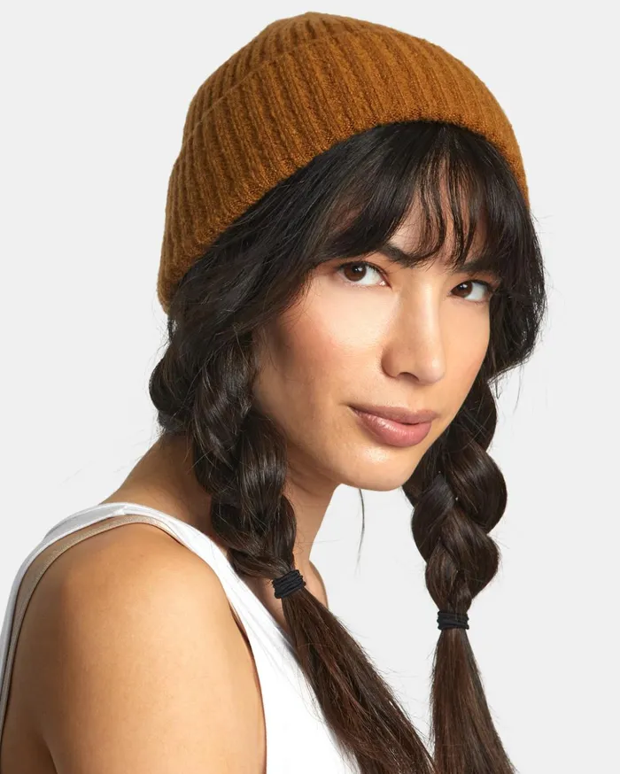 RVCA Hats Warm Eyes Beanie Workwear Brown 8211 Women
