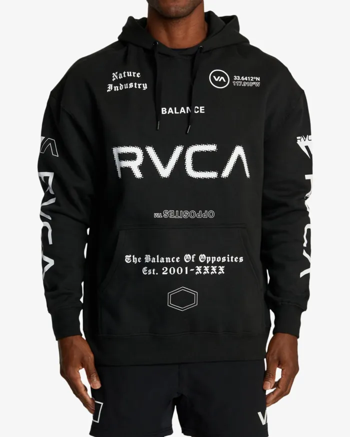 RVCA Hoodies Sweatshirts All Brand Sport Workout Hoodie Black 8211 Men