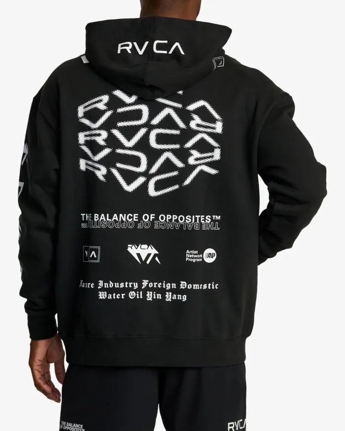 RVCA Hoodies Sweatshirts All Brand Sport Workout Hoodie Black 8211 Men