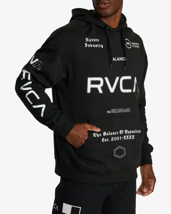 RVCA Hoodies Sweatshirts All Brand Sport Workout Hoodie Black 8211 Men