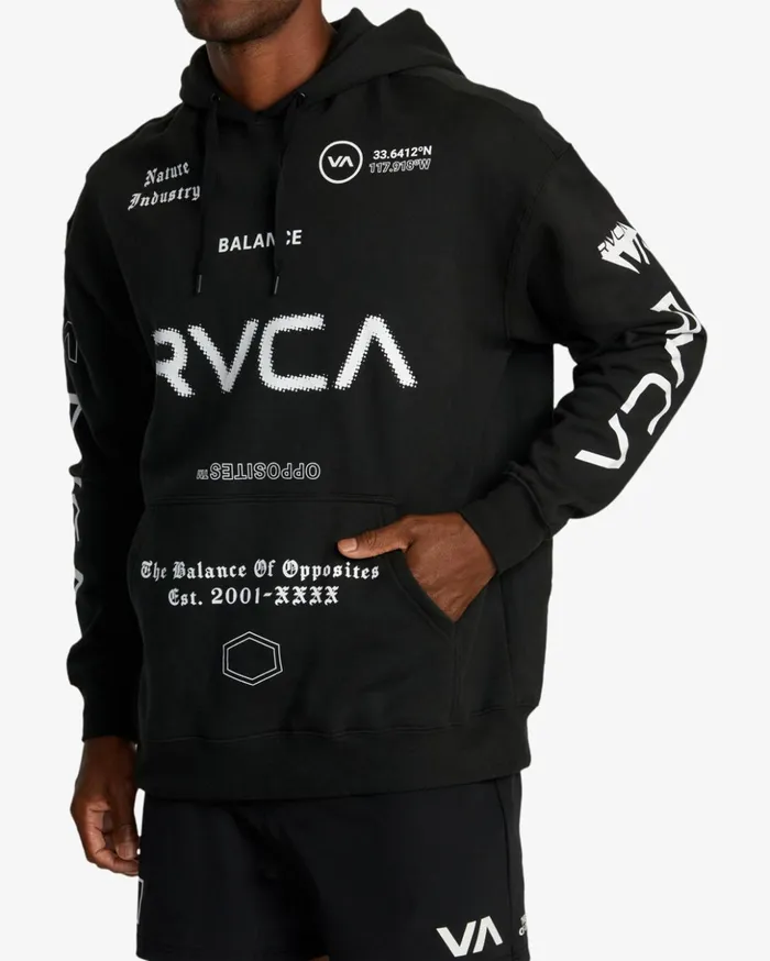 RVCA Hoodies Sweatshirts All Brand Sport Workout Hoodie Black 8211 Men