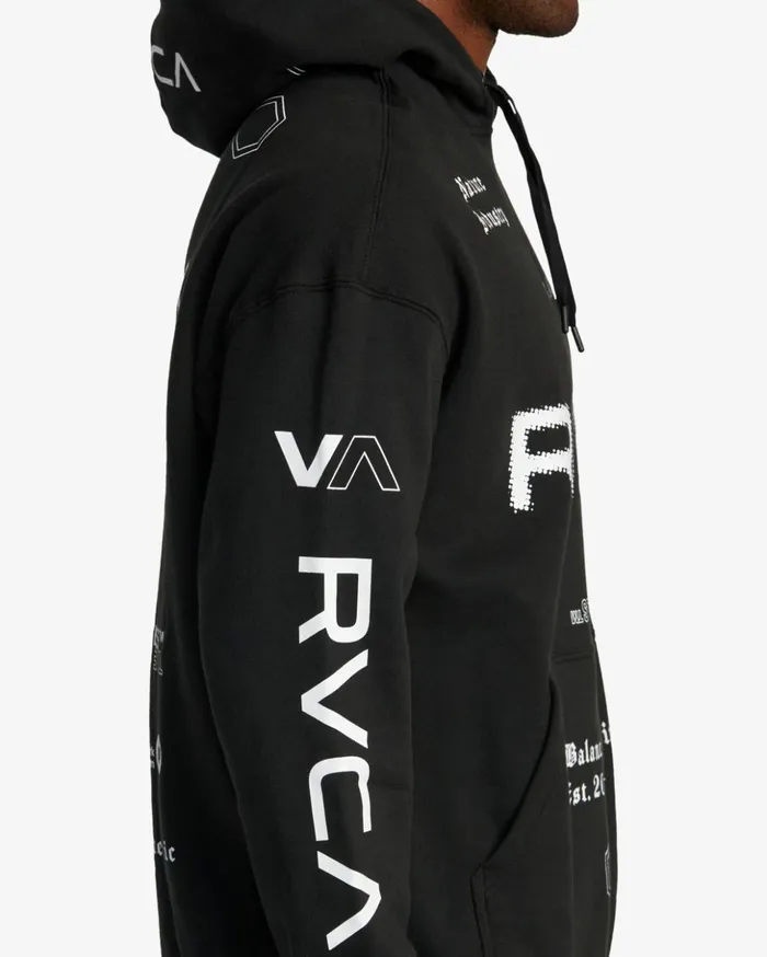 RVCA Hoodies Sweatshirts All Brand Sport Workout Hoodie Black 8211 Men