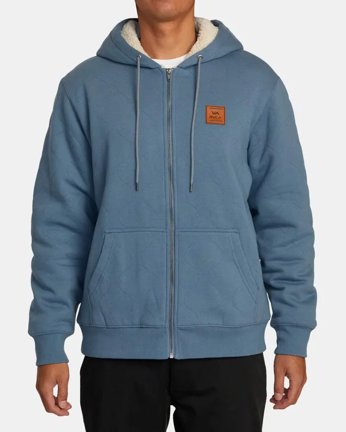 RVCA Hoodies Sweatshirts Arrow ZipUp Hoodie Industrial Blue 8211 Men