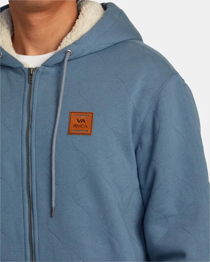 RVCA Hoodies Sweatshirts Arrow ZipUp Hoodie Industrial Blue 8211 Men