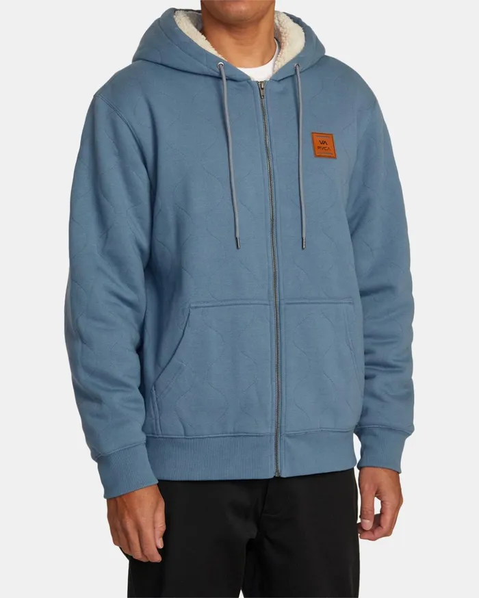RVCA Hoodies Sweatshirts Arrow ZipUp Hoodie Industrial Blue 8211 Men