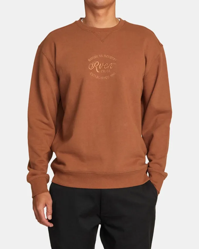 RVCA Hoodies Sweatshirts Balance Caf Sweatshirt Rawhide 8211 Men