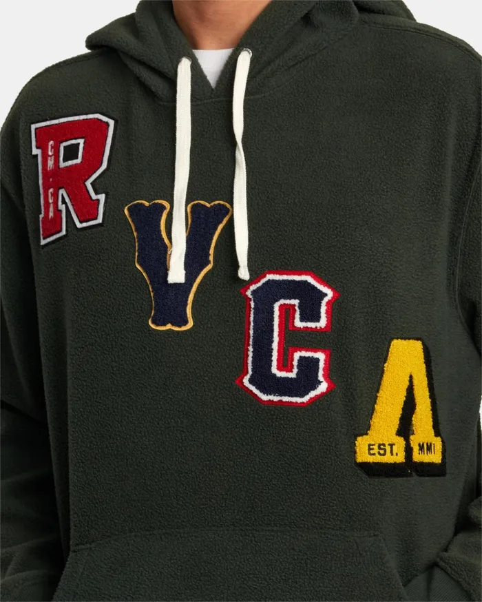 RVCA Hoodies Sweatshirts Letterman Hoodie Hunter Green 8211 Men