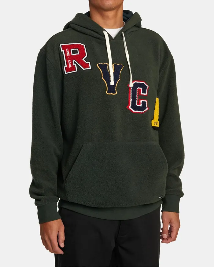 RVCA Hoodies Sweatshirts Letterman Hoodie Hunter Green 8211 Men