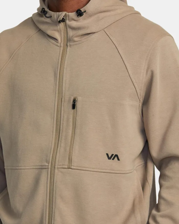 RVCA Hoodies Sweatshirts Tech ZipUp Fleece Hoodie II Dark Khaki 8211 Men