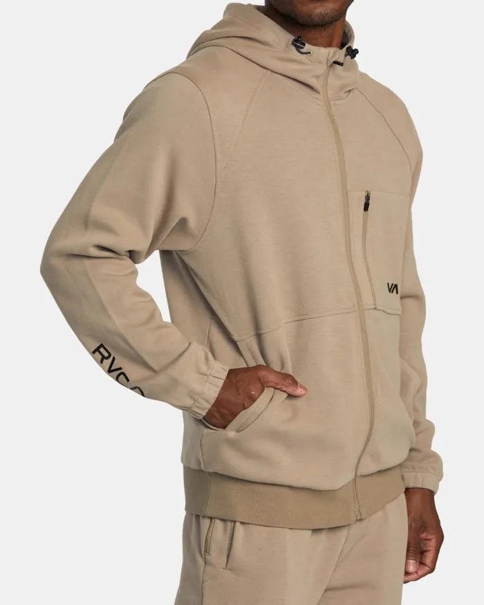 RVCA Hoodies Sweatshirts Tech ZipUp Fleece Hoodie II Dark Khaki 8211 Men
