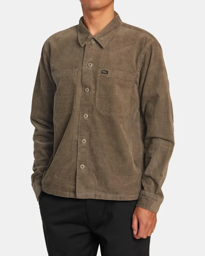 RVCA Jackets Americana Corduroy Overshirt Mushroom 8211 Men