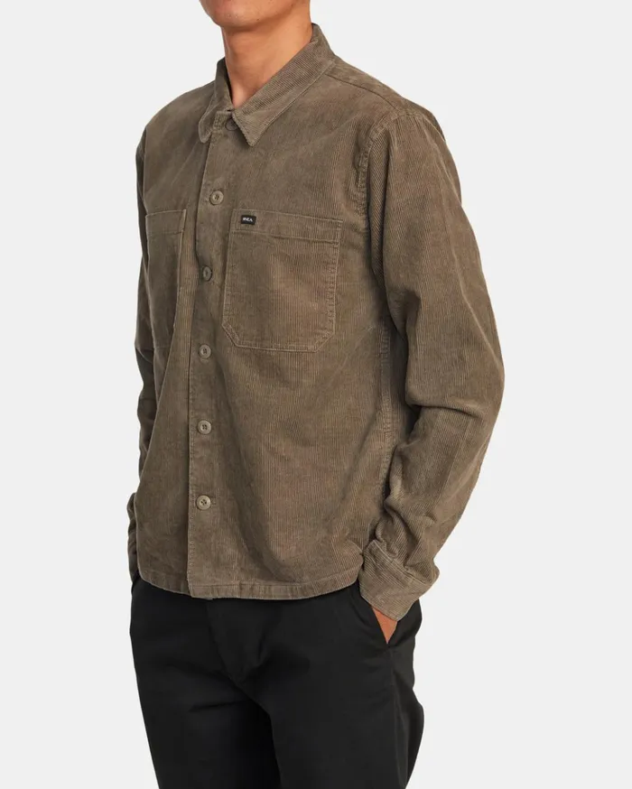 RVCA Jackets Americana Corduroy Overshirt Mushroom 8211 Men