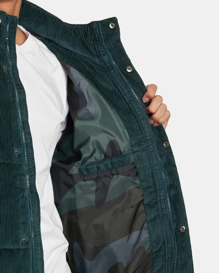 RVCA Jackets Townes Quilted Jacket Hunter Green 8211 Men