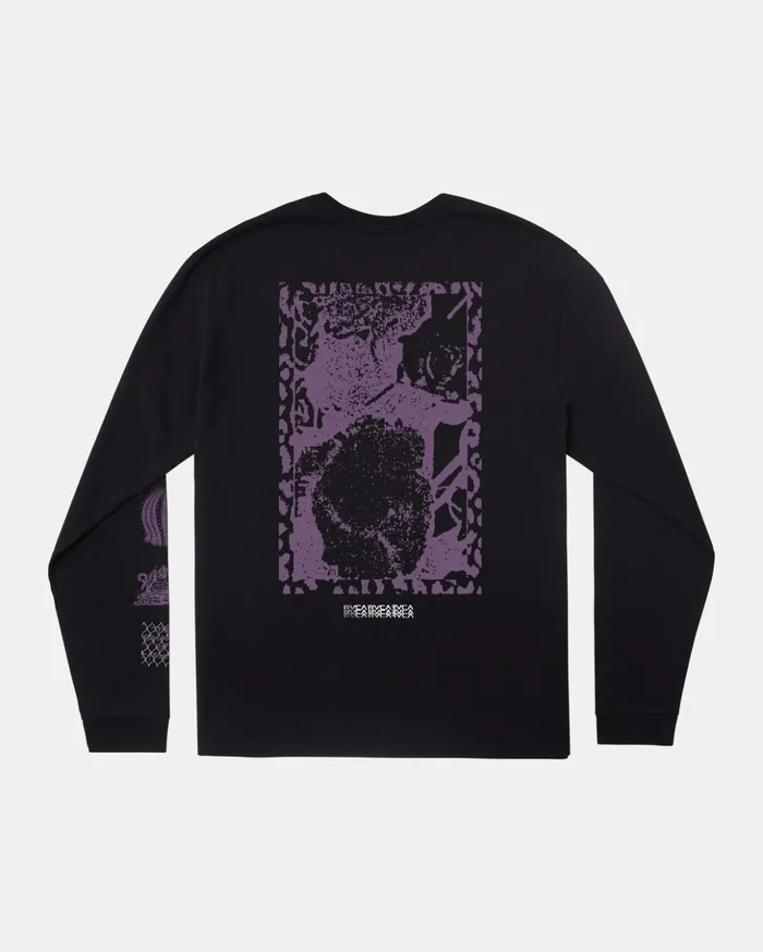 RVCA Long Sleeves Chaos Theory Long Sleeve TShirt Black 8211 Men