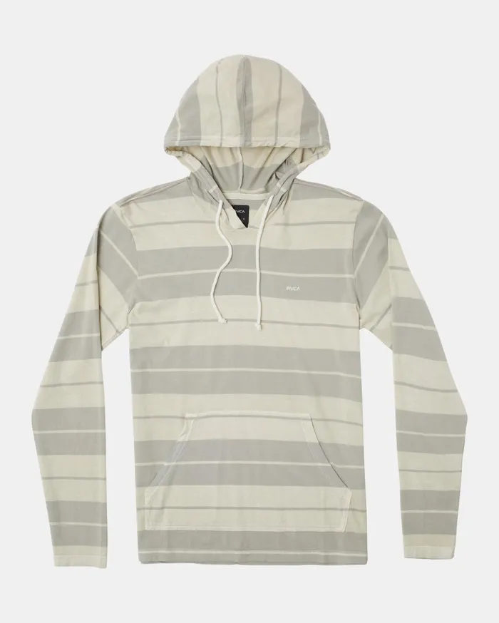 RVCA Long Sleeves PTC Stripe Hoodie Silver Bleach 8211 Men