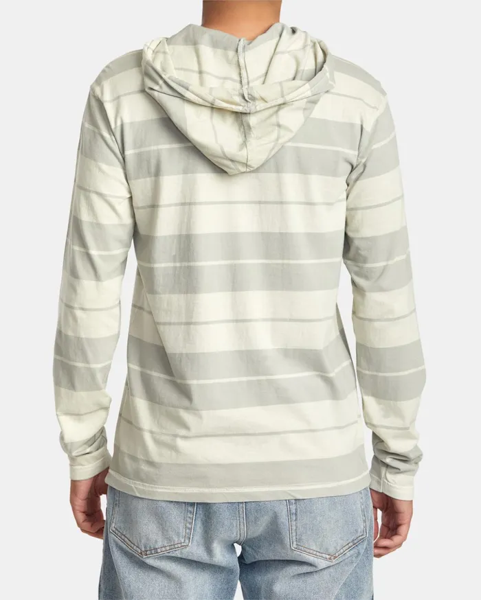 RVCA Long Sleeves PTC Stripe Hoodie Silver Bleach 8211 Men