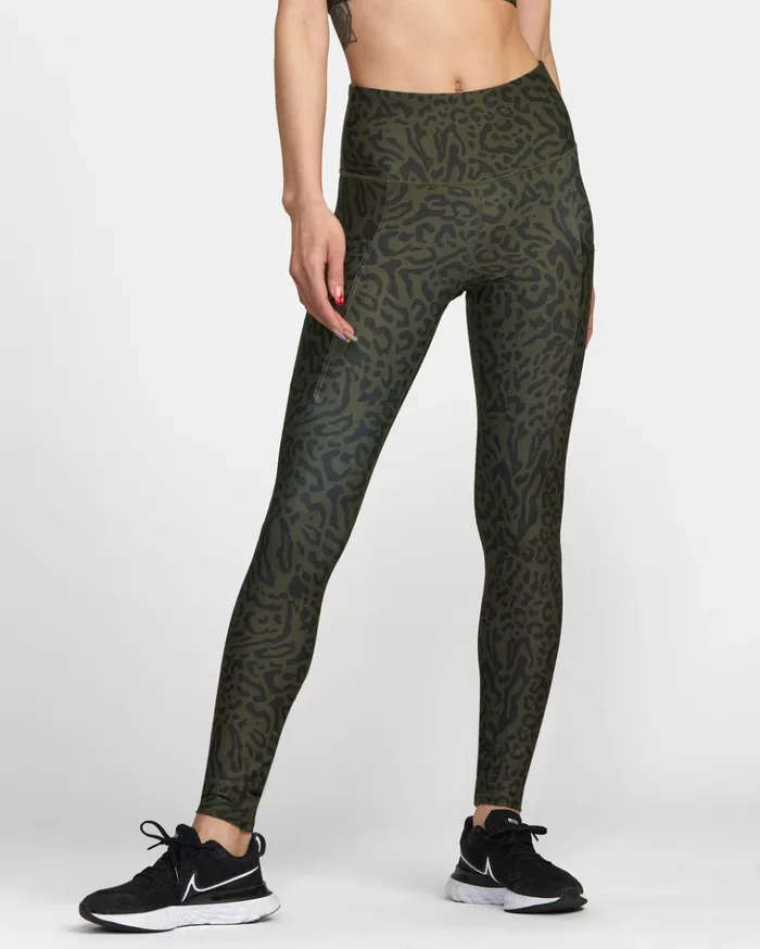 RVCA Pants VA Sport Pocket Technical Leggings Animal Olive 8211 Women