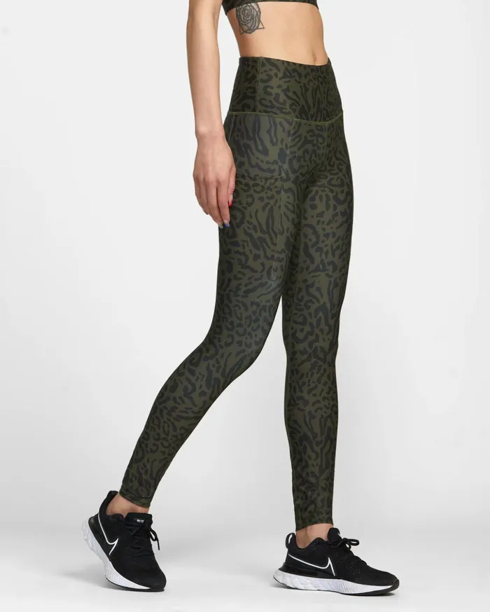 RVCA Pants VA Sport Pocket Technical Leggings Animal Olive 8211 Women