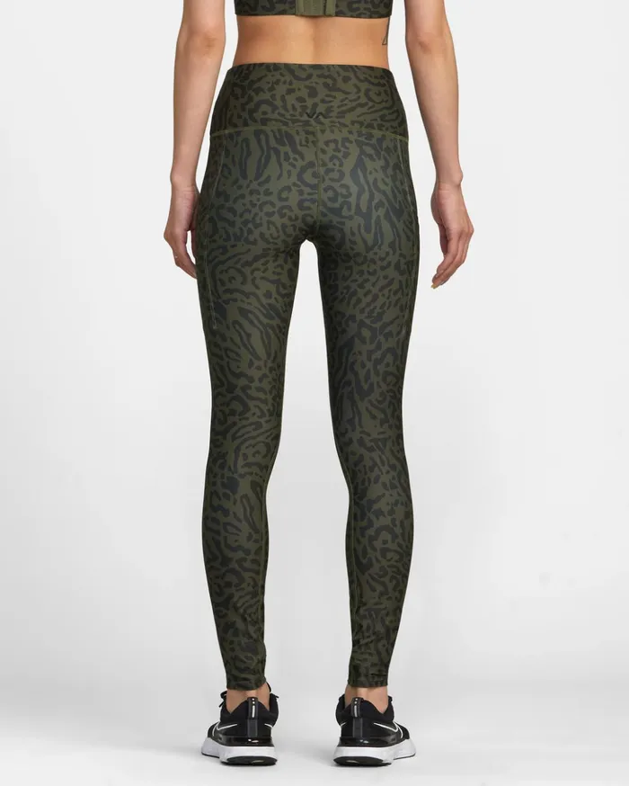 RVCA Pants VA Sport Pocket Technical Leggings Animal Olive 8211 Women