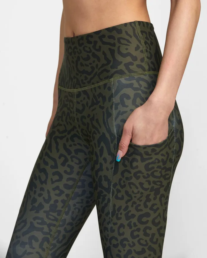 RVCA Pants VA Sport Pocket Technical Leggings Animal Olive 8211 Women