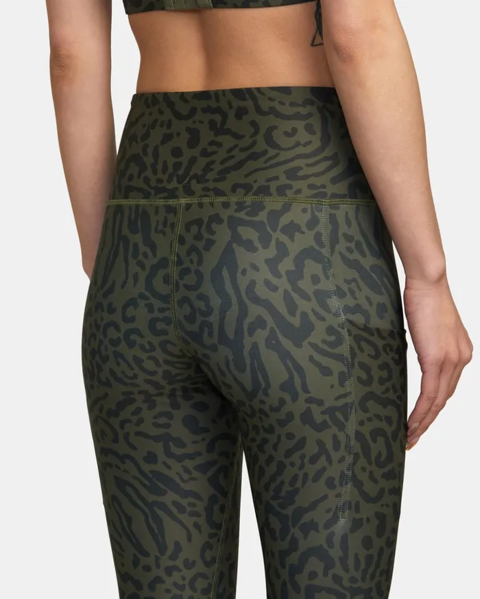 RVCA Pants VA Sport Pocket Technical Leggings Animal Olive 8211 Women