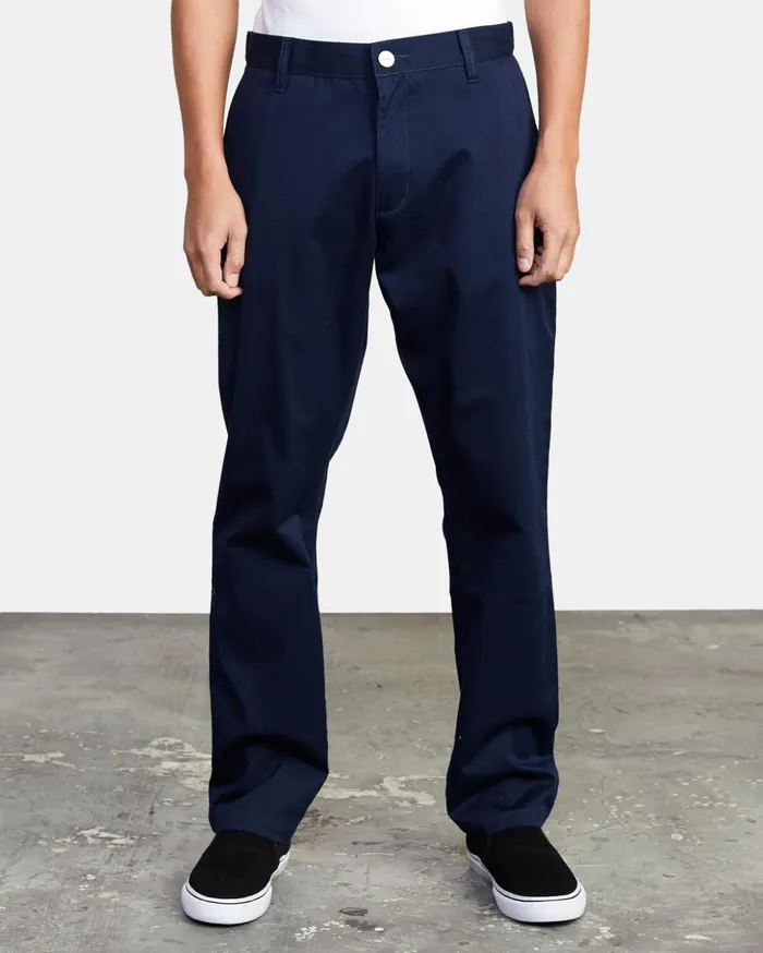 RVCA Pants Weekend Stretch Chino Pants Navy Marine 8211 Men
