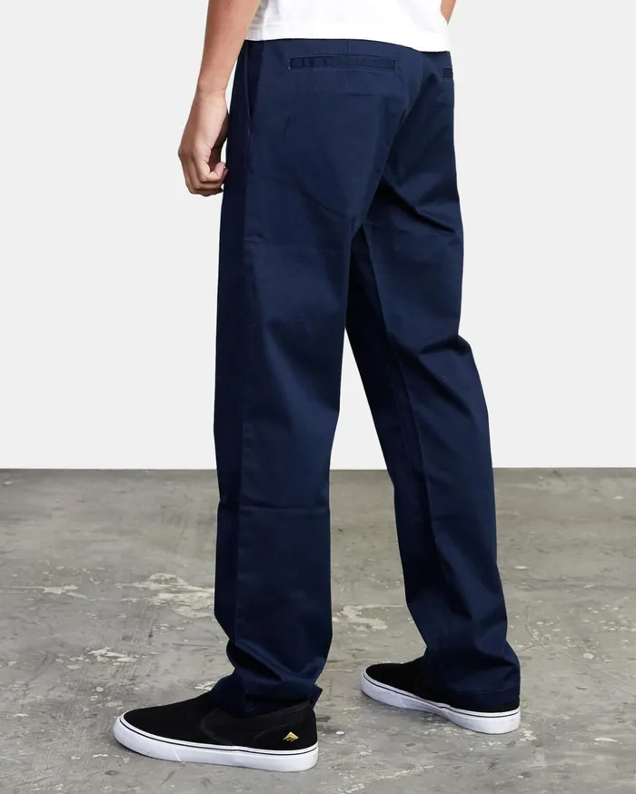 RVCA Pants Weekend Stretch Chino Pants Navy Marine 8211 Men