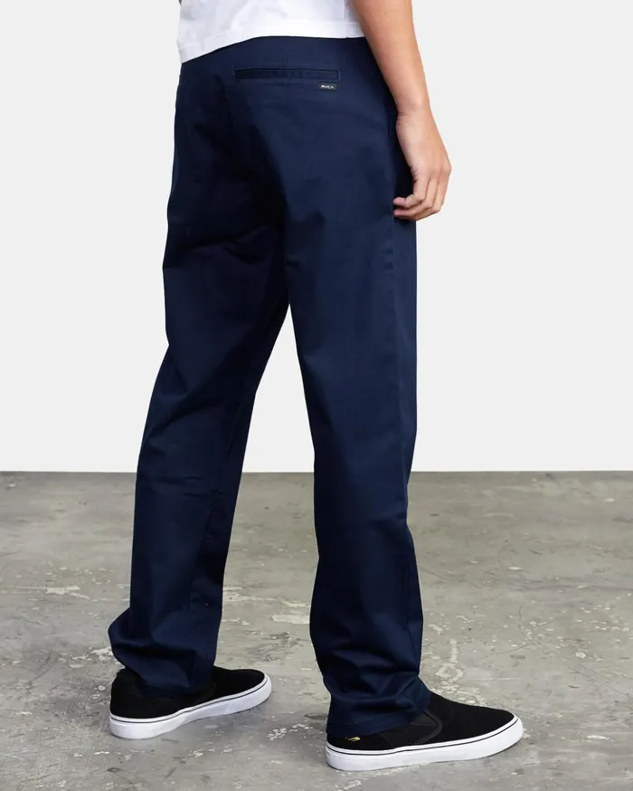 RVCA Pants Weekend Stretch Chino Pants Navy Marine 8211 Men