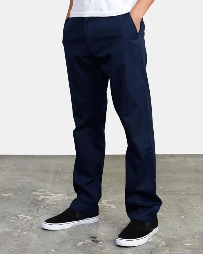 RVCA Pants Weekend Stretch Chino Pants Navy Marine 8211 Men