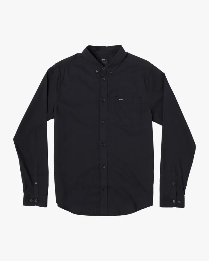 RVCA Shirts Flannels Thatll Do Stretch Long Sleeve Shirt Black 8211 Men