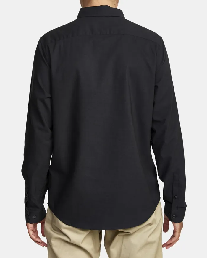 RVCA Shirts Flannels Thatll Do Stretch Long Sleeve Shirt Black 8211 Men
