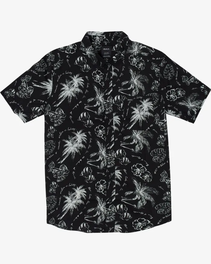 RVCA Shirts Flannels Tropic Winds Short Sleeve Shirt Black 8211 Men