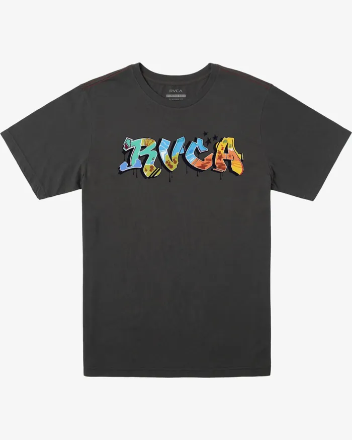 RVCA Short Sleeves Black Book TShirt Pirate Black 8211 Men