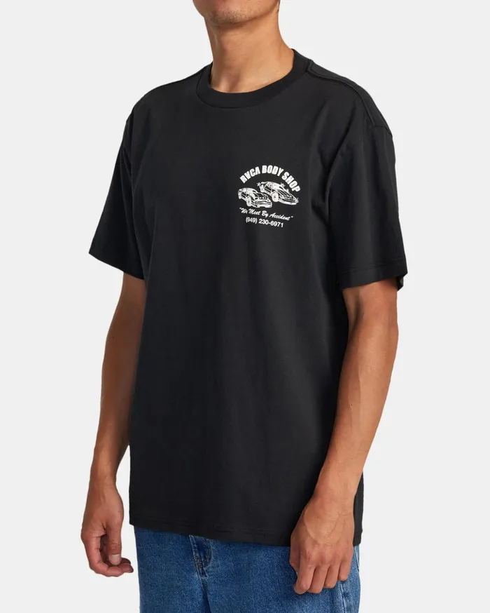 RVCA Short Sleeves Body Shop Tee Black 8211 Men
