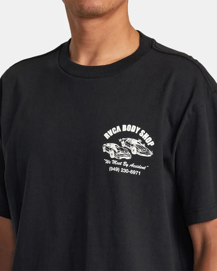 RVCA Short Sleeves Body Shop Tee Black 8211 Men