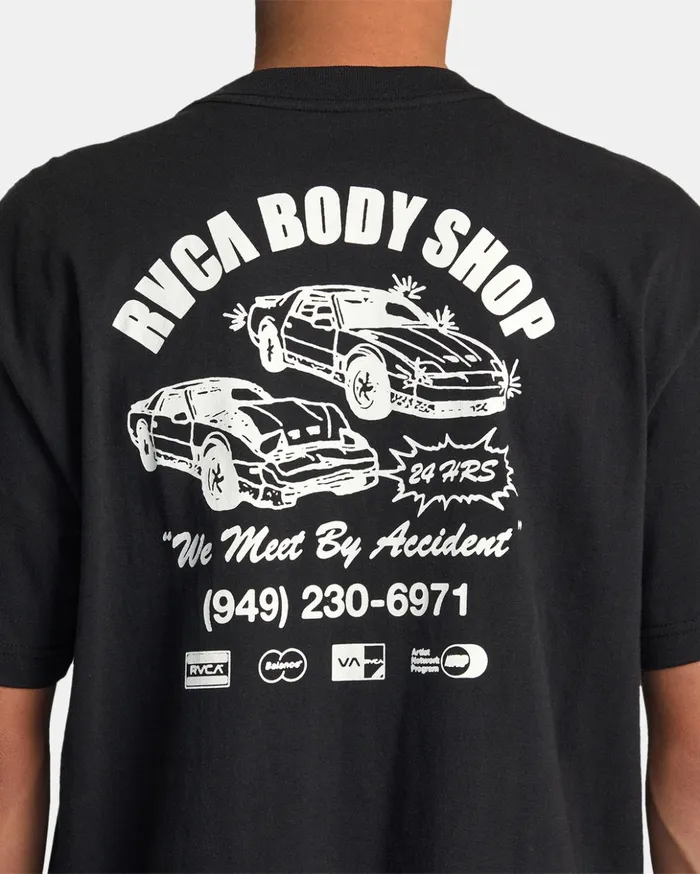 RVCA Short Sleeves Body Shop Tee Black 8211 Men