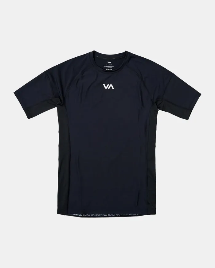 RVCA Short Sleeves Compression Technical Short Sleeve Top Black 8211 Men