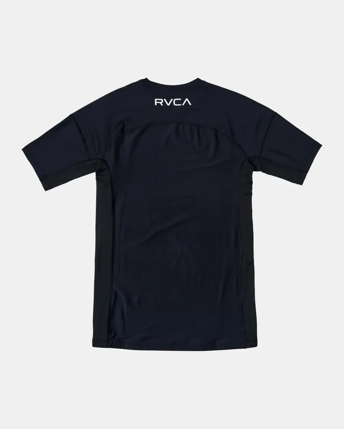 RVCA Short Sleeves Compression Technical Short Sleeve Top Black 8211 Men