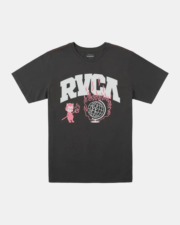 RVCA Short Sleeves Detention Tee Pirate Black 8211 Men