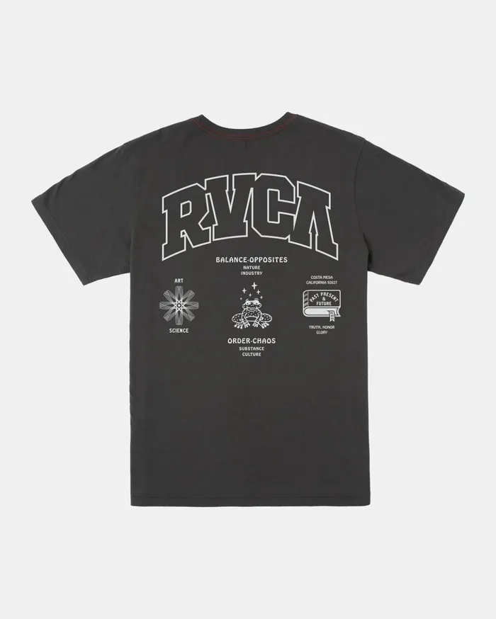RVCA Short Sleeves Detention Tee Pirate Black 8211 Men