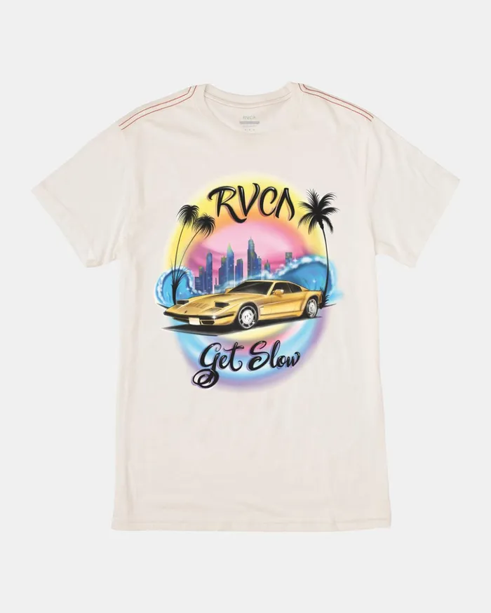 RVCA Short Sleeves Get Slow TShirt Antique White 8211 Men