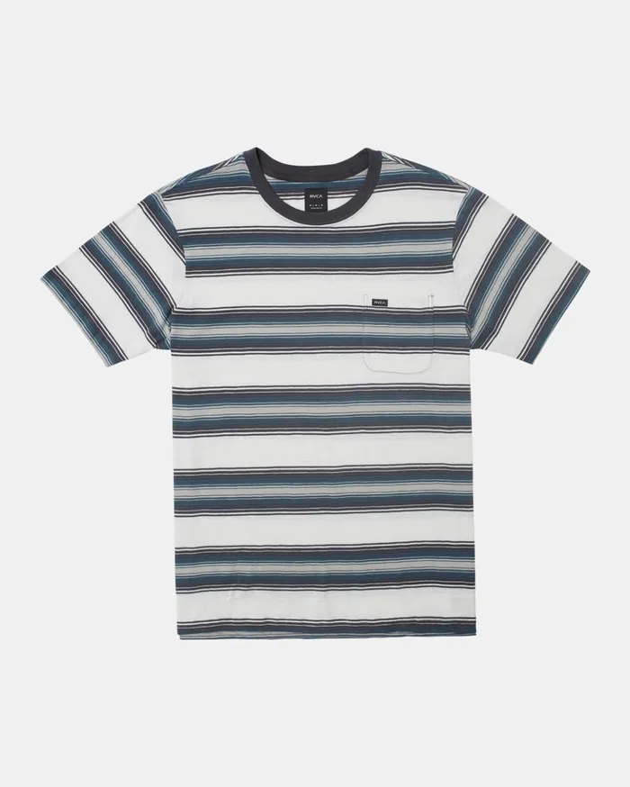 RVCA Short Sleeves Polanco Stripe Tee Antique White 8211 Men