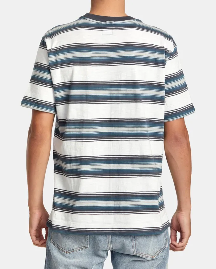 RVCA Short Sleeves Polanco Stripe Tee Antique White 8211 Men