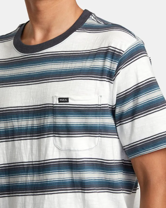 RVCA Short Sleeves Polanco Stripe Tee Antique White 8211 Men