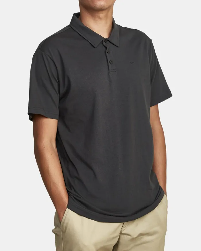 RVCA Short Sleeves PTC Pigment Polo Shirt Black 8211 Men